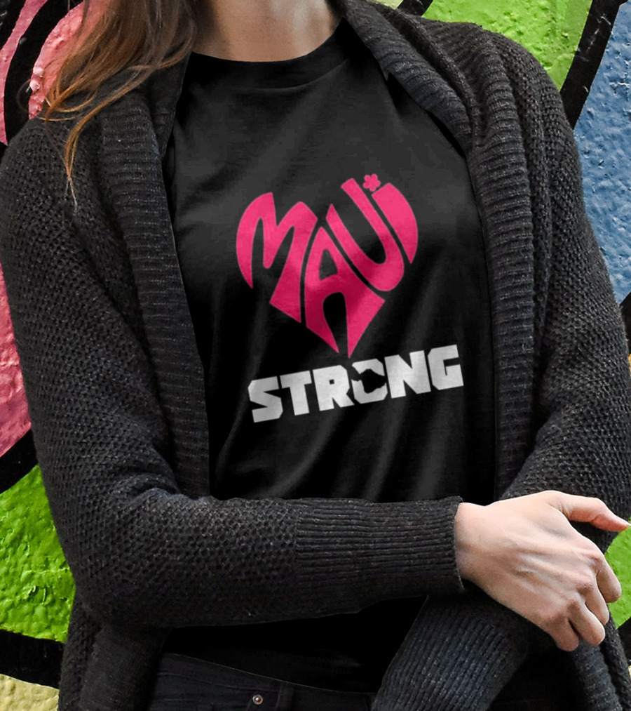 Maui Heart Strong Symbol In Pink T-Shirt