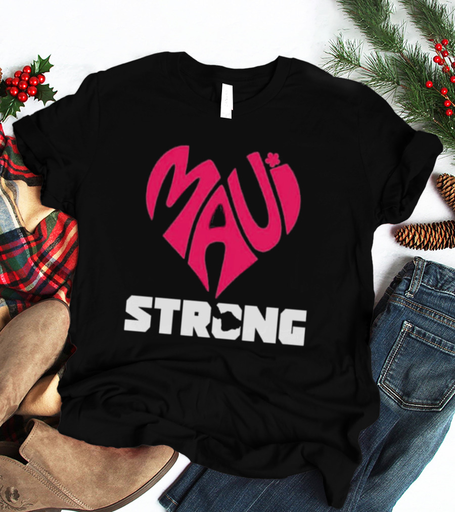 Maui Heart Strong Symbol In Pink T-Shirt