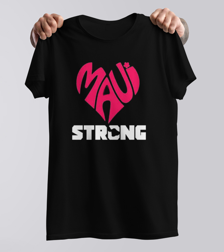 Maui Heart Strong Symbol In Pink T-Shirt