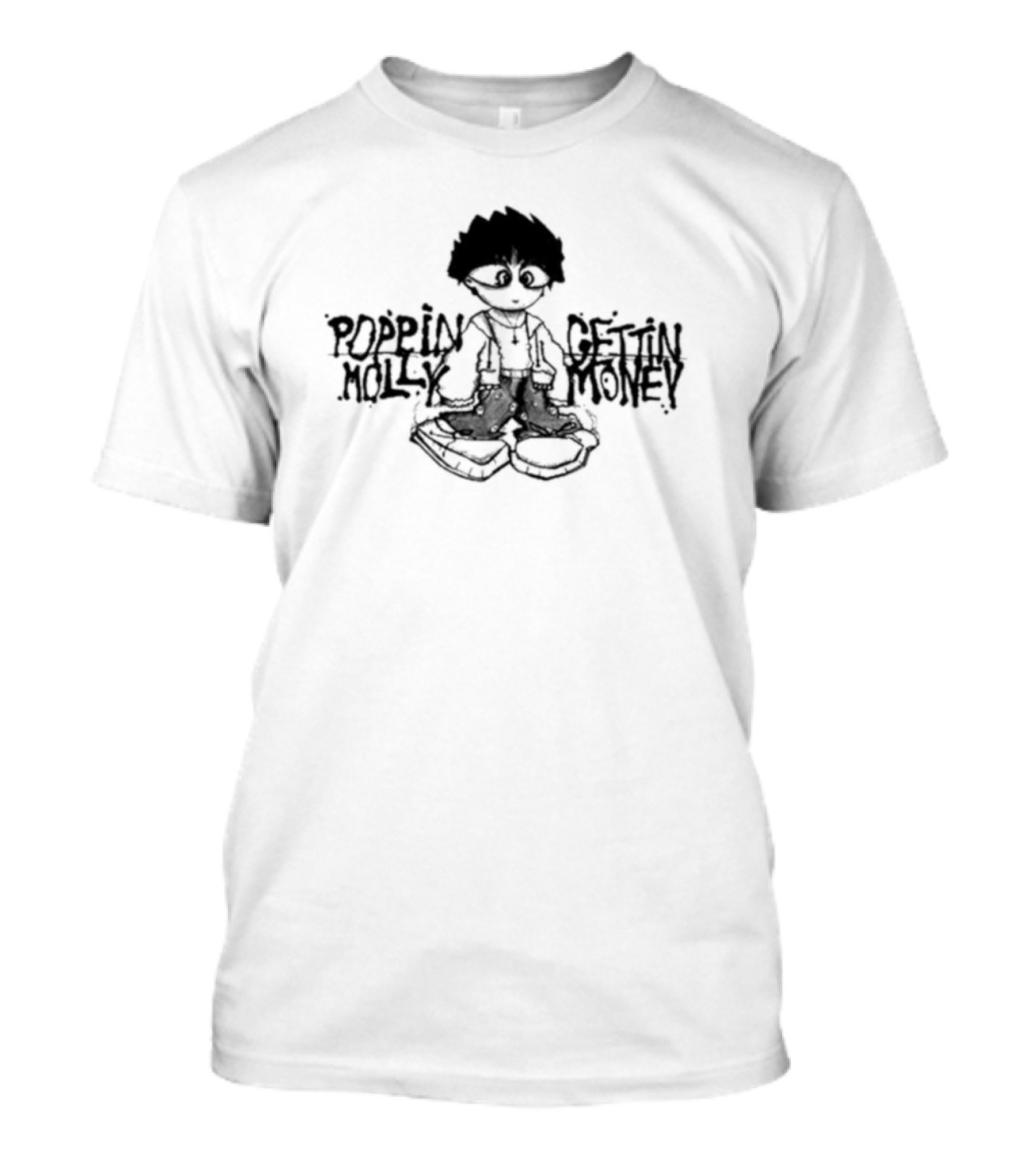 Poppin’ Molly Gettin’ Money Anime-Style Character T-Shirt