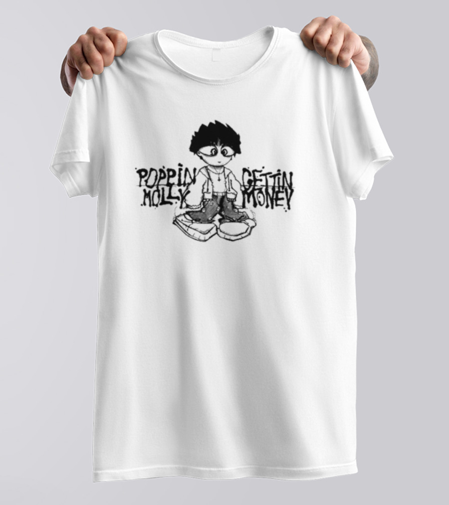 Poppin’ Molly Gettin’ Money Anime-Style Character T-Shirt
