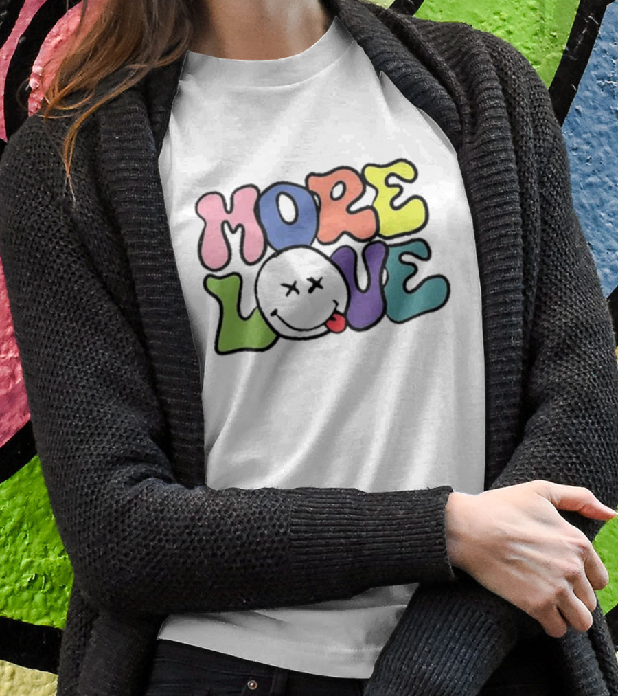 Wizkid More Love Colorful Groovy Smiley Mood T-Shirt