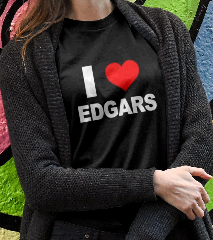 Ellaloca I Love Edgars Bold Red Heart T-Shirt