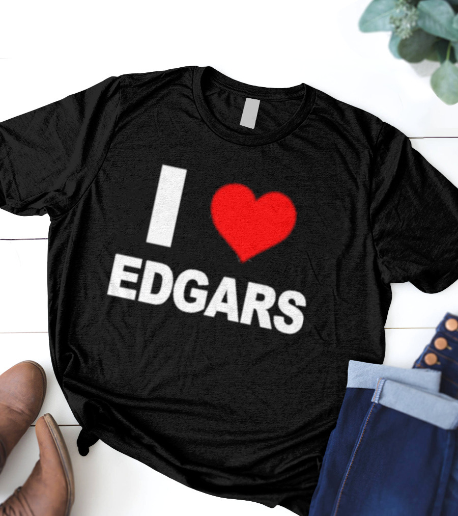 Ellaloca I Love Edgars Bold Red Heart T-Shirt