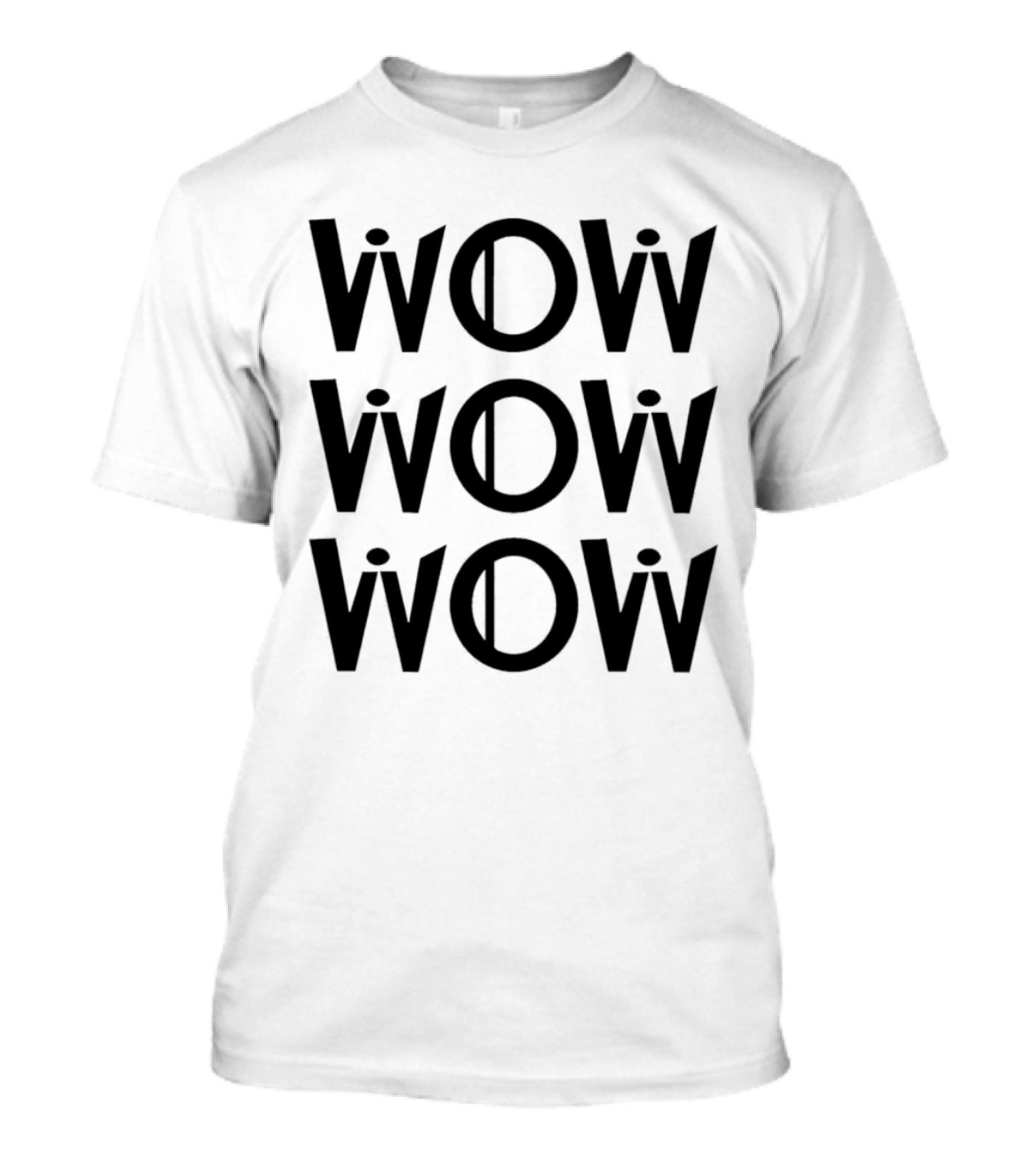 Wow Wow Wow Triple Stack Optical Illusion T-Shirt