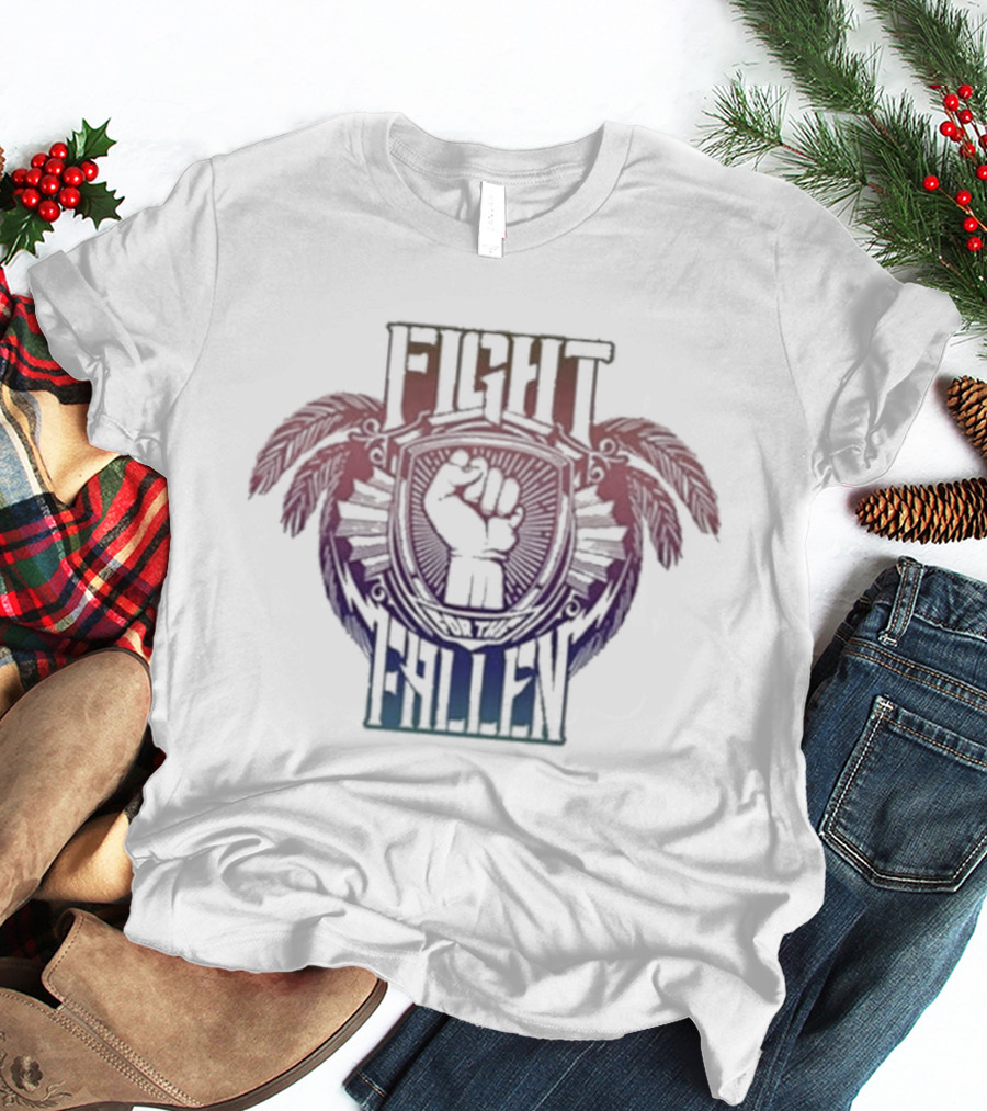Maui Strong Fight For The Fallen Raised Fist With Feather Accents T-Shirt