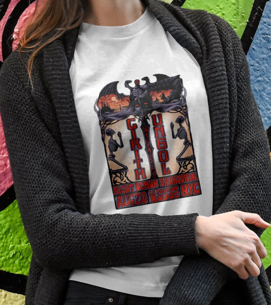 Cirith Ungol Night Demon Sanhedrin Aug 20 Le Poisson Rouge NYC T-Shirt