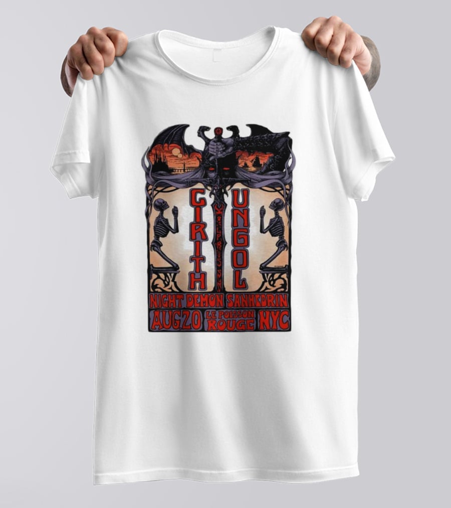 Cirith Ungol Night Demon Sanhedrin Aug 20 Le Poisson Rouge NYC T-Shirt