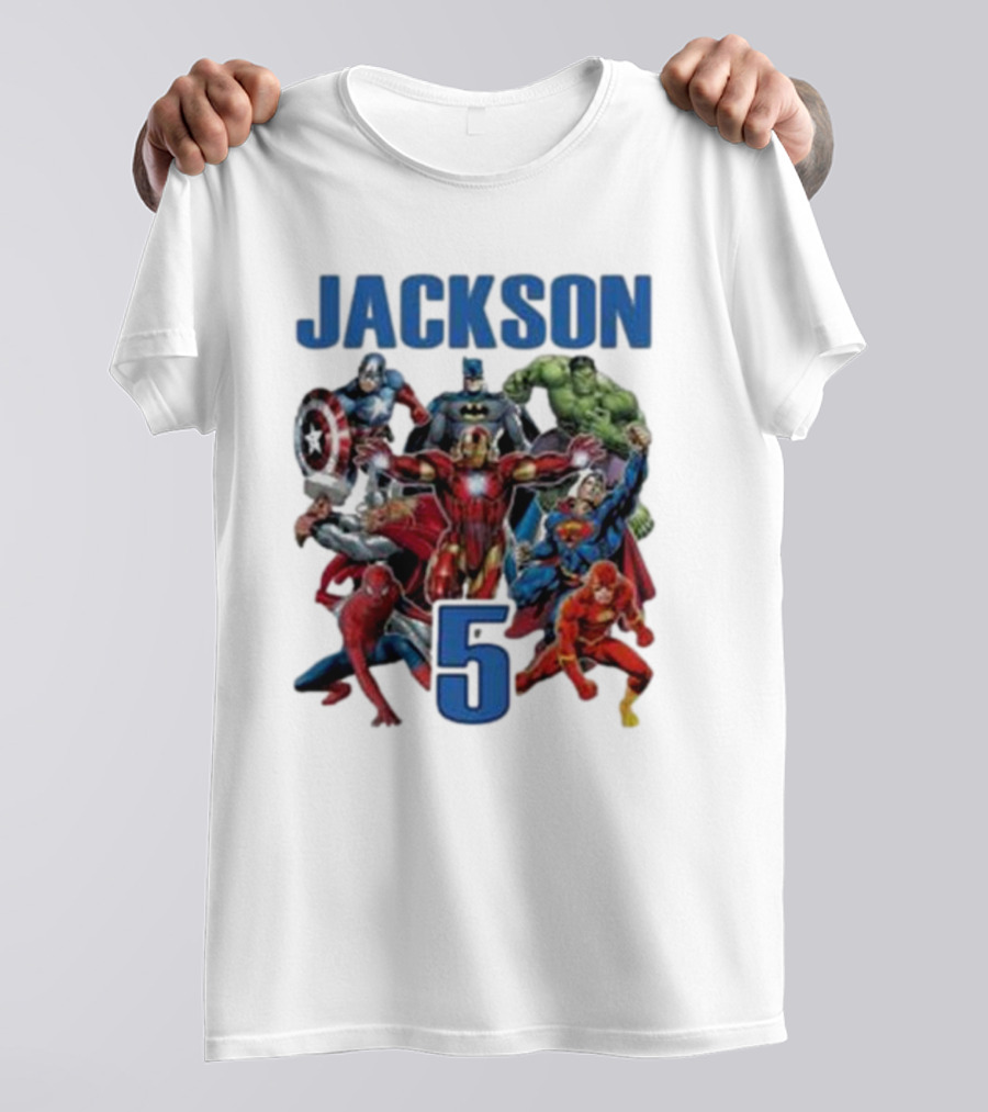 Jackson 5 Super Hero Birthday Avengers Family T-Shirt