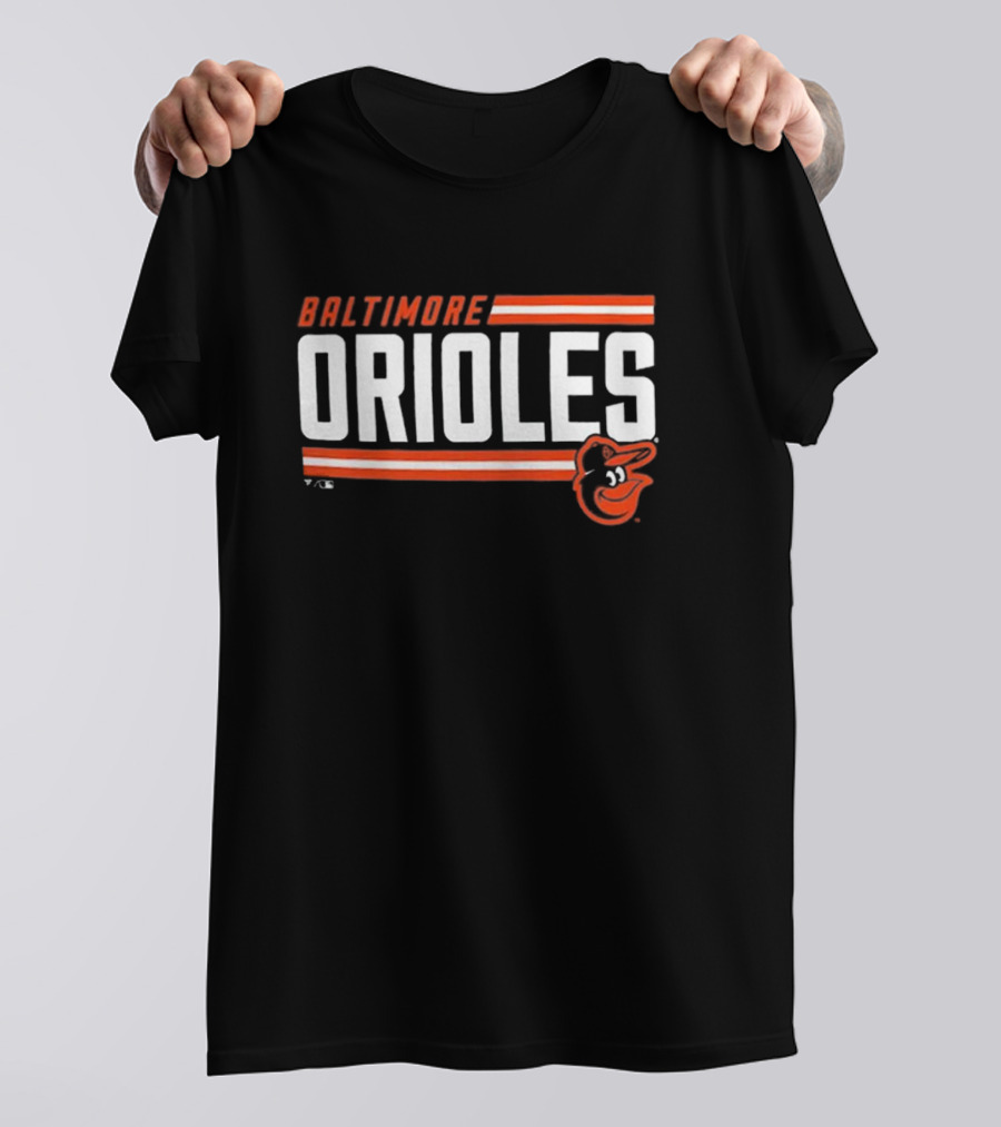 BALTIMORE ORIOLES FANATICS BRANDED ONSIDE STRIPE ORIOLES LOGO T-Shirt