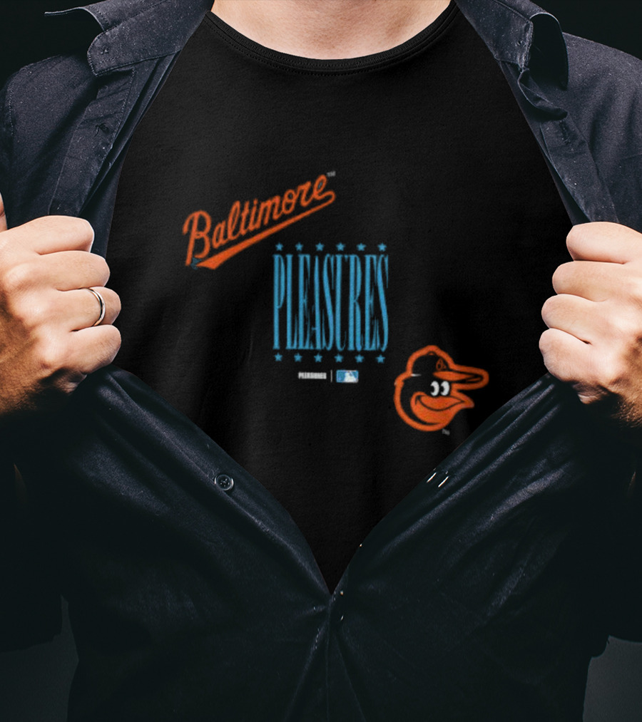 Baltimore Orioles PLEASURES MLB Collaboration T-Shirt