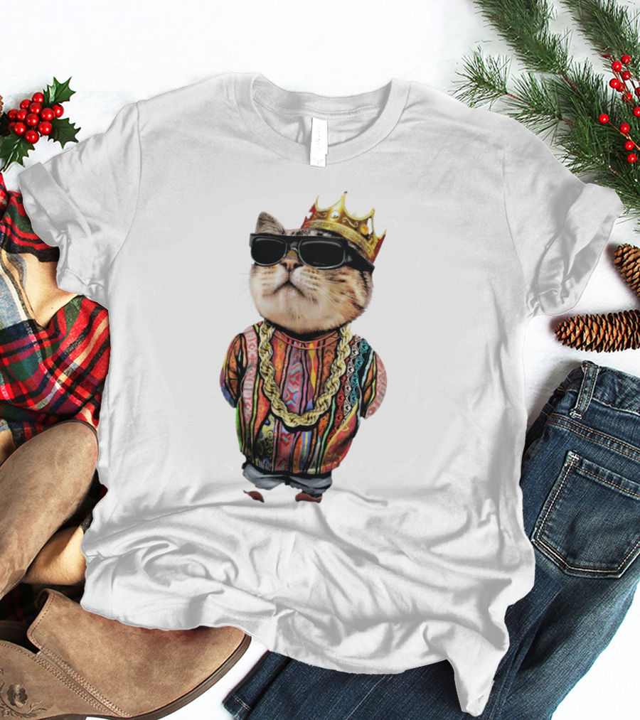 Big Paw Paw Cat With Crown And Shades T-Shirt