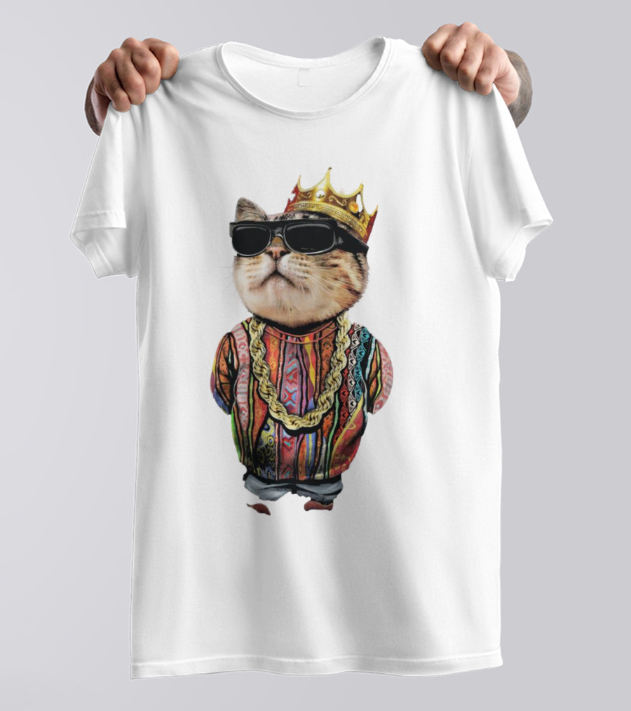 Big Paw Paw Cat With Crown And Shades T-Shirt