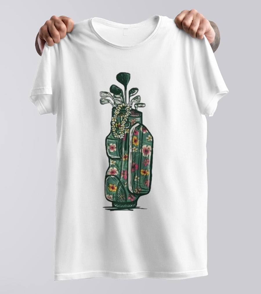 Golf Maui Pocket Hawaiian Floral Golf Bag T-Shirt