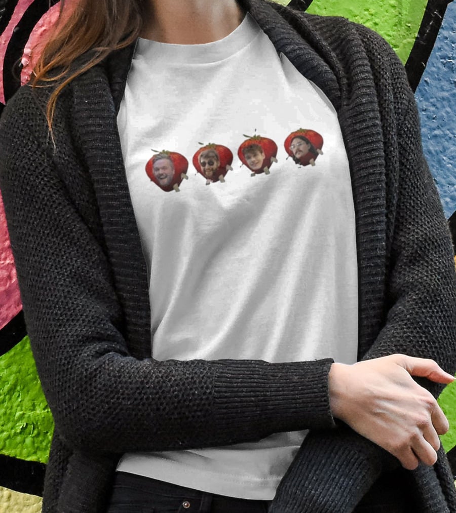 Lovejoy Band Members As Strawberries Visual Mashup T-Shirt