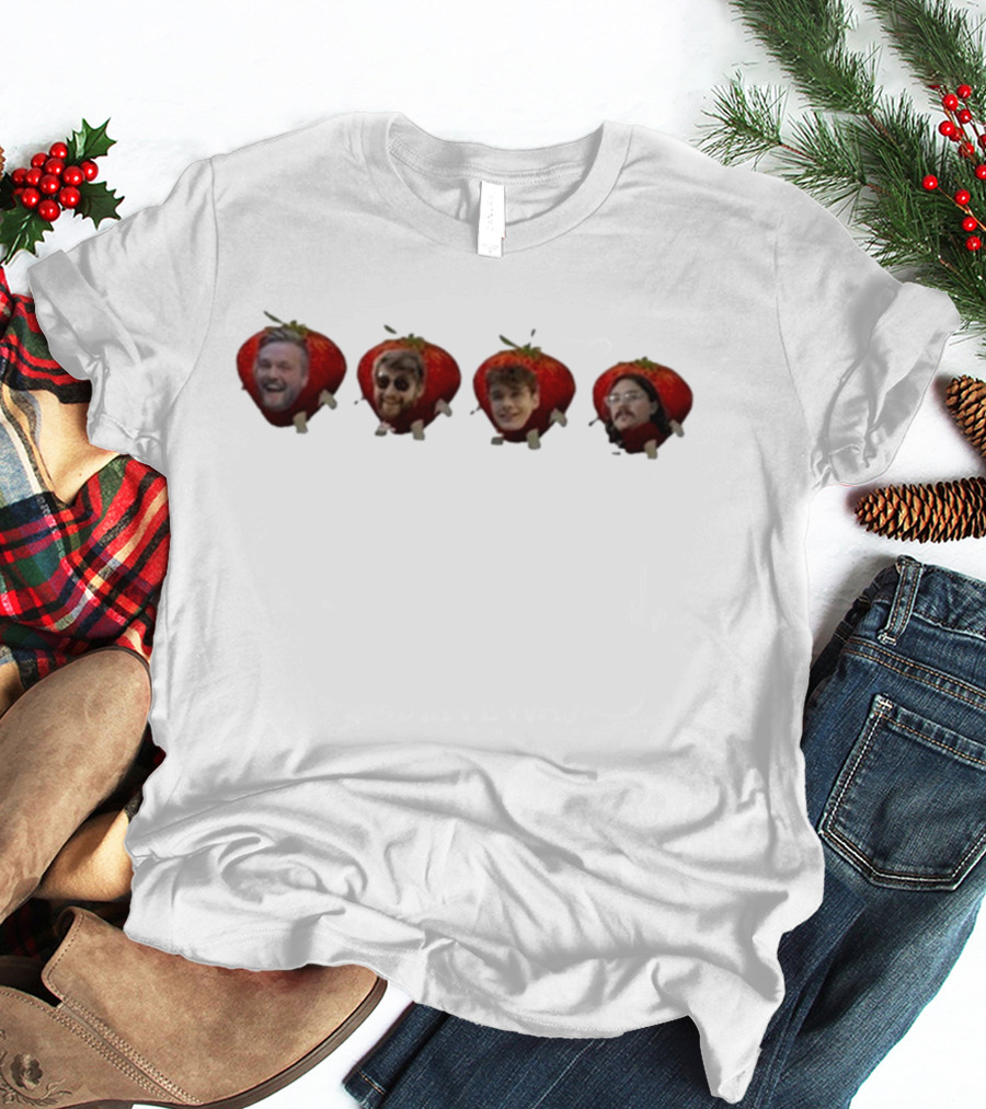 Lovejoy Band Members As Strawberries Visual Mashup T-Shirt