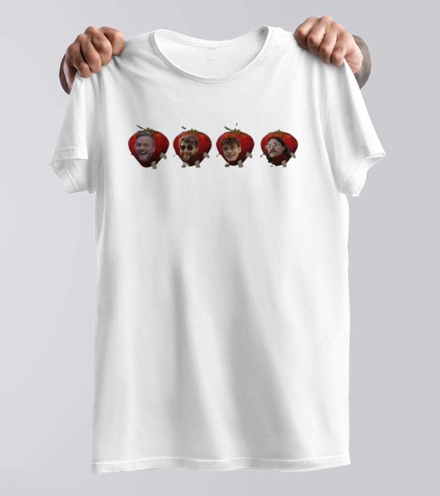 Lovejoy Band Members As Strawberries Visual Mashup T-Shirt