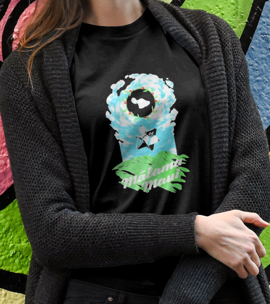 Mālama Maui Island Clouds Green Land T-Shirt