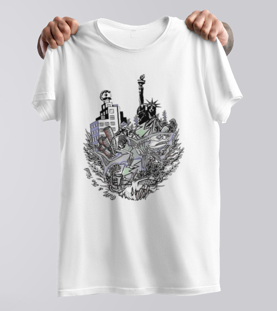 New Billy The Kid Dead On The Water Event Limited Liberty Shark City Night T-Shirt