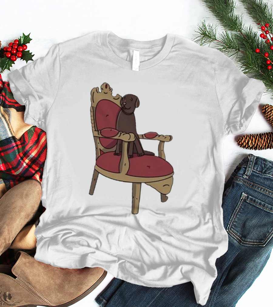 Poorly Drawn Arsenal Dog On Ornate Chair T-Shirt