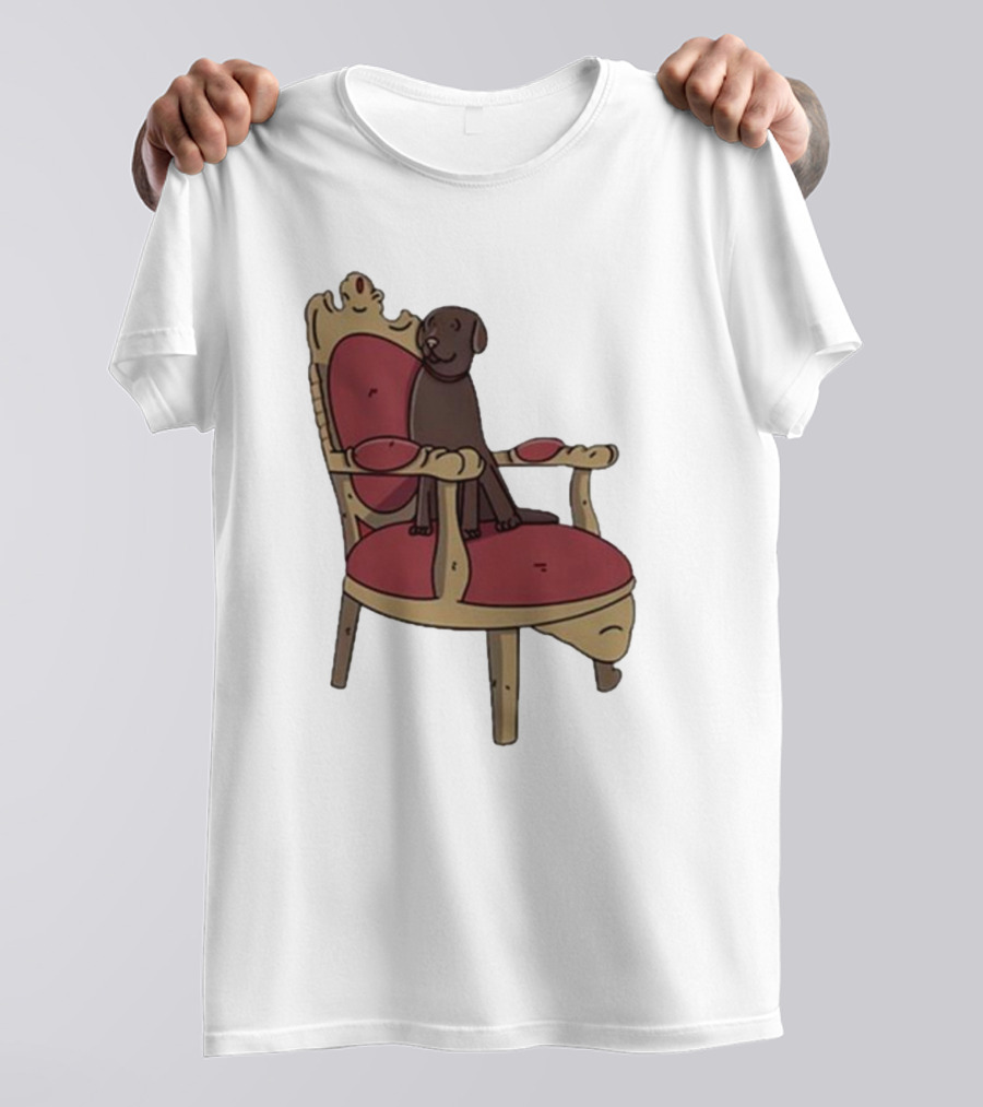 Poorly Drawn Arsenal Dog On Ornate Chair T-Shirt