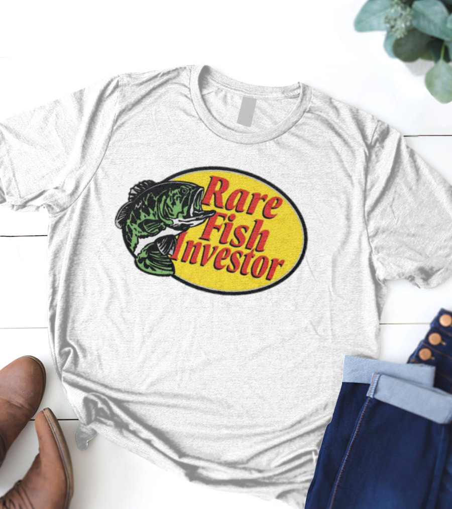 Rare Fish Investor Yellow Oval Emblem With Bass T-Shirt