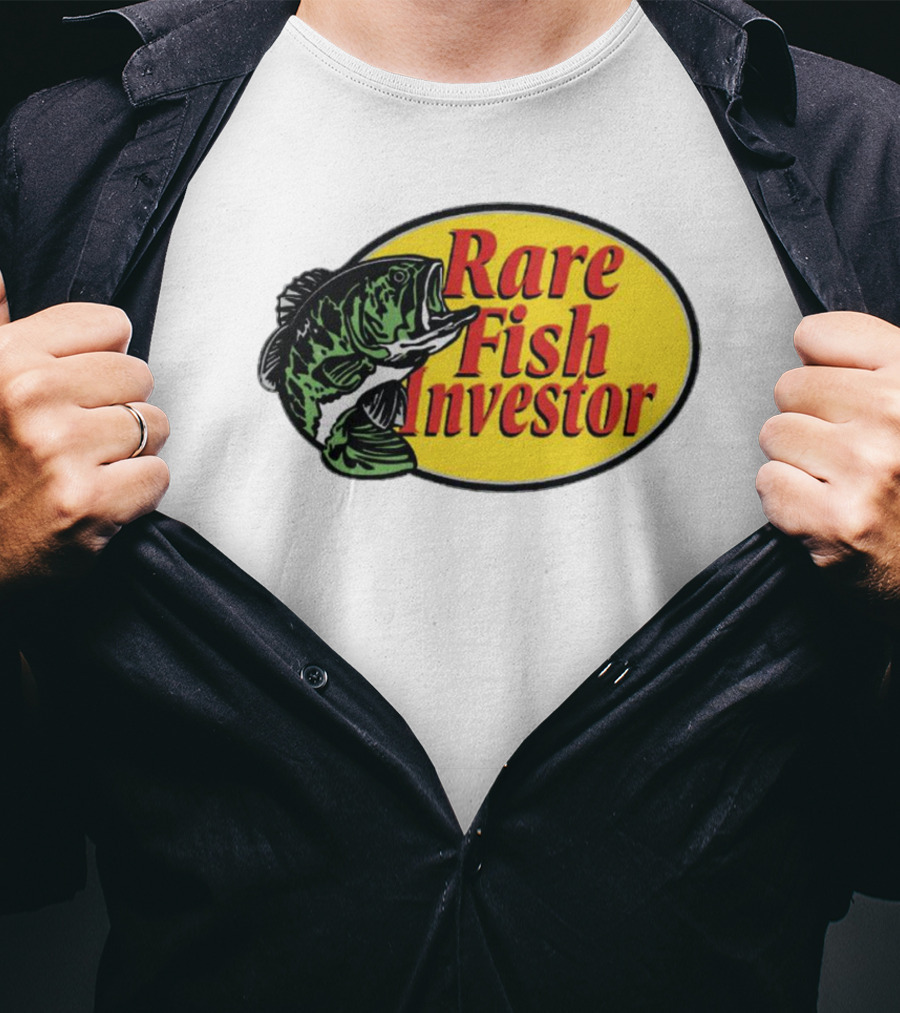 Rare Fish Investor Yellow Oval Emblem With Bass T-Shirt