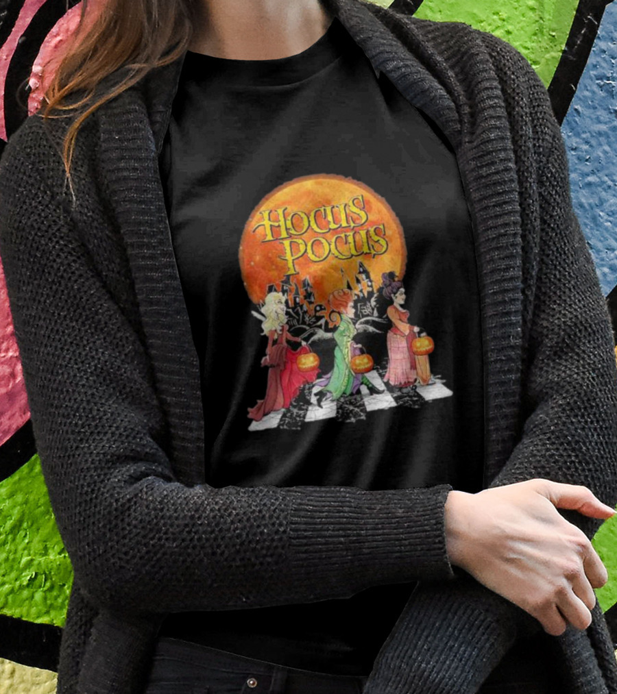 Hocus Pocus Sanderson Sisters Abbey Road Pumpkin Halloween T-Shirt