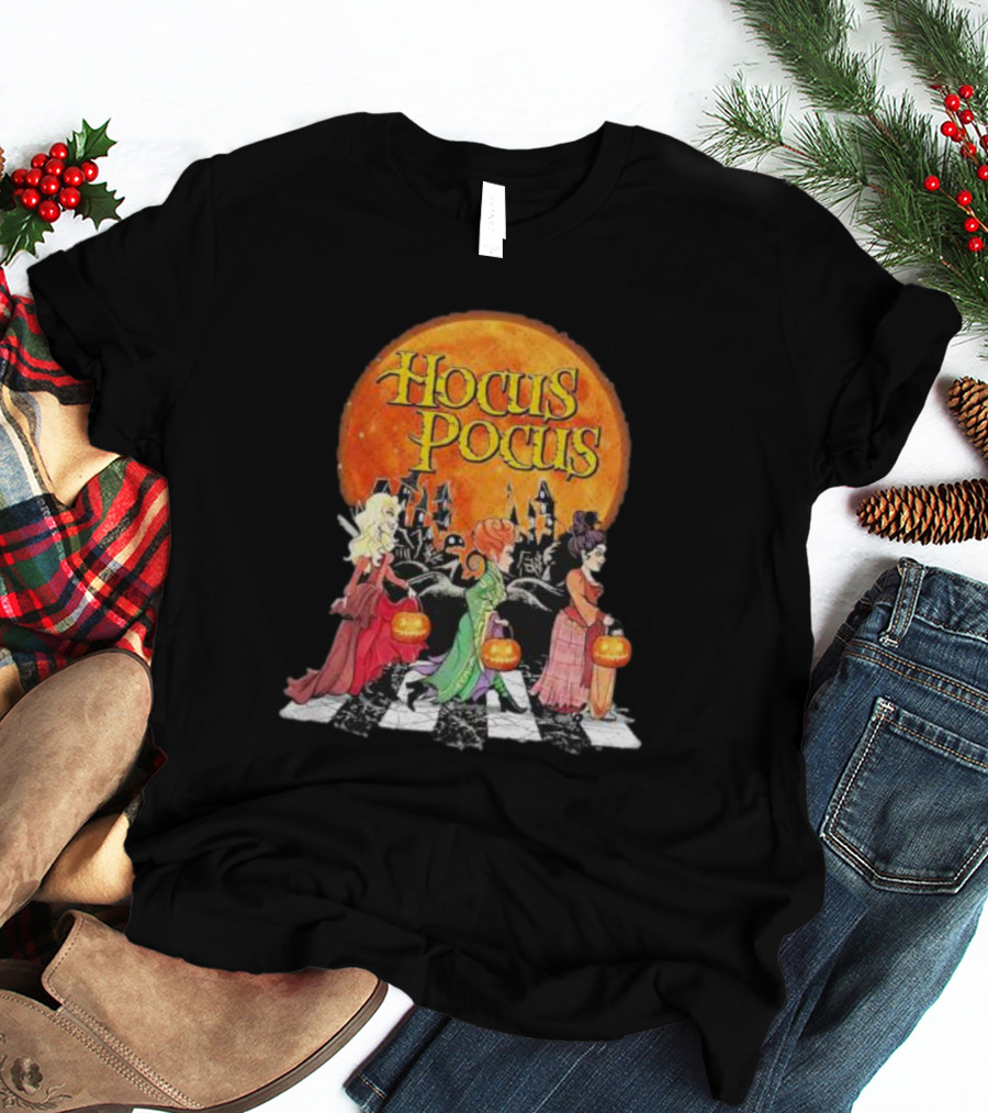 Hocus Pocus Sanderson Sisters Abbey Road Pumpkin Halloween T-Shirt