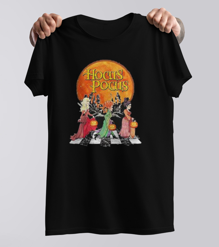 Hocus Pocus Sanderson Sisters Abbey Road Pumpkin Halloween T-Shirt