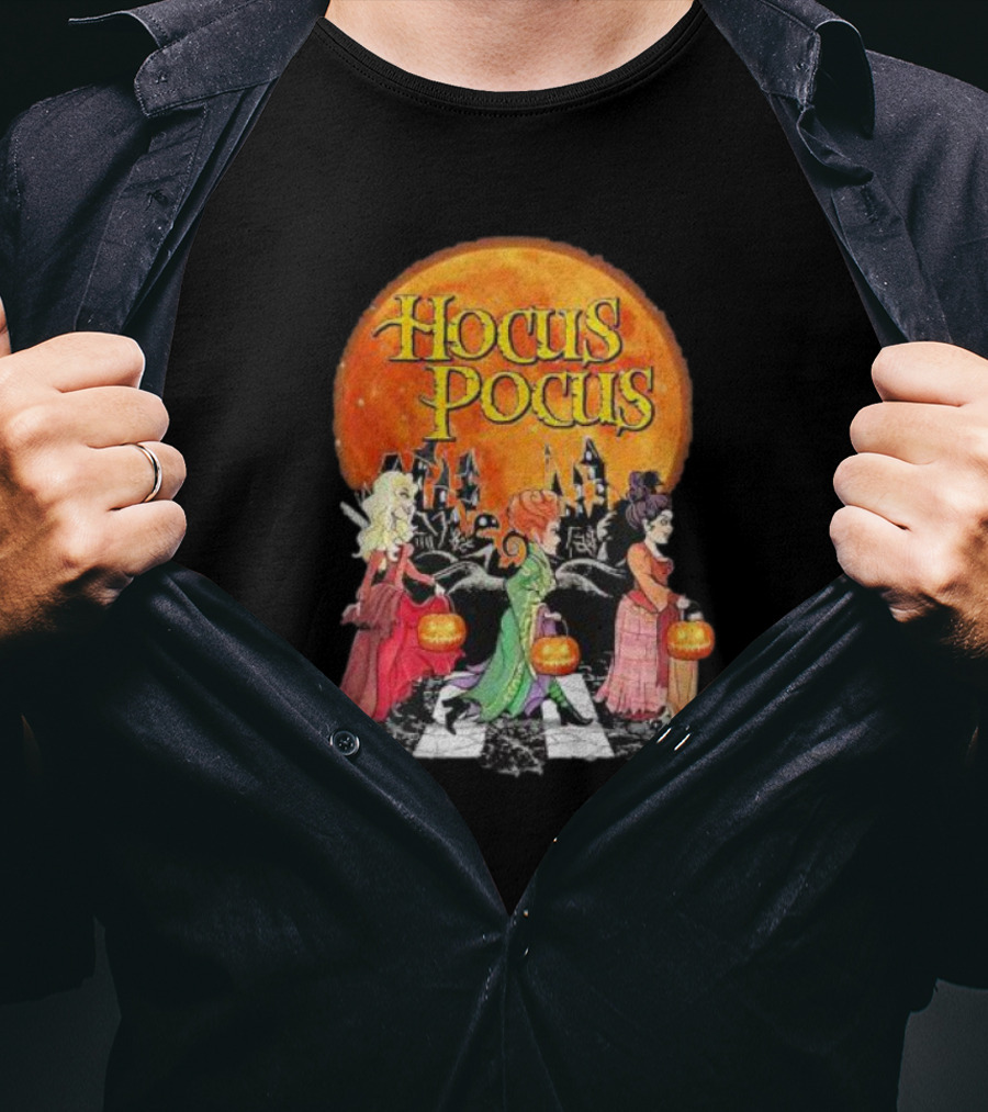 Hocus Pocus Sanderson Sisters Abbey Road Pumpkin Halloween T-Shirt