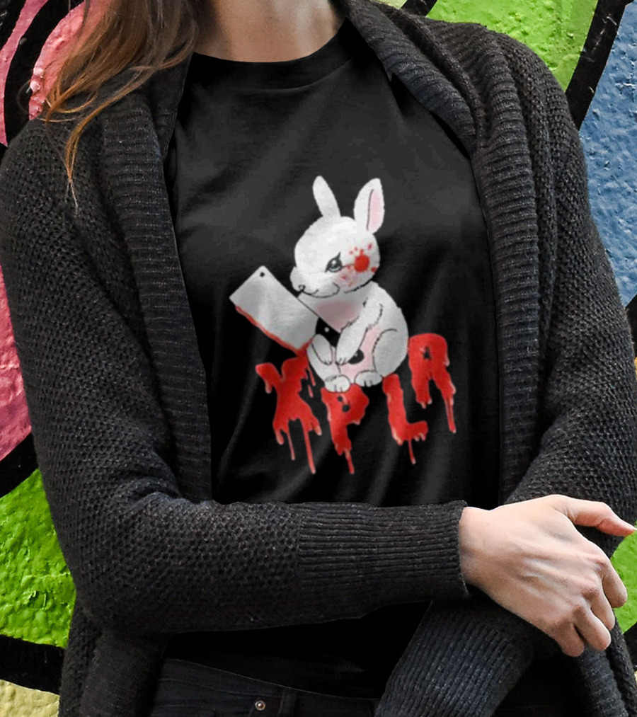 XPLR Bloodstained Rabbit With Cleaver T-Shirt