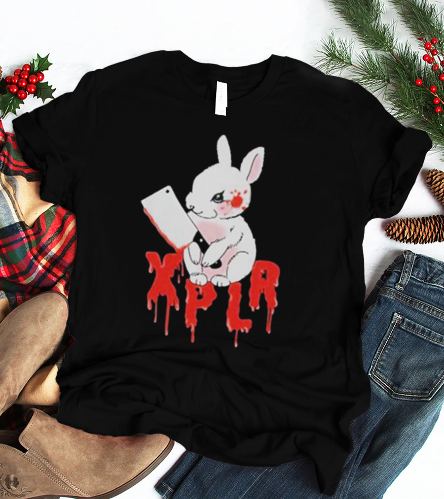XPLR Bloodstained Rabbit With Cleaver T-Shirt