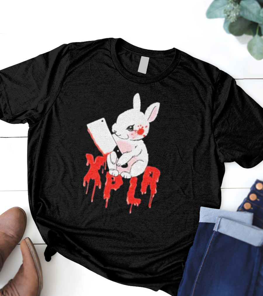 XPLR Bloodstained Rabbit With Cleaver T-Shirt