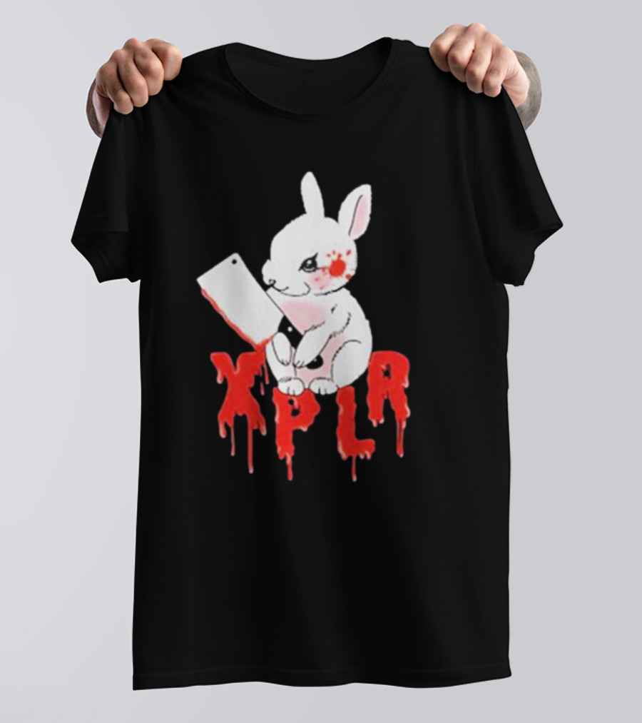 XPLR Bloodstained Rabbit With Cleaver T-Shirt