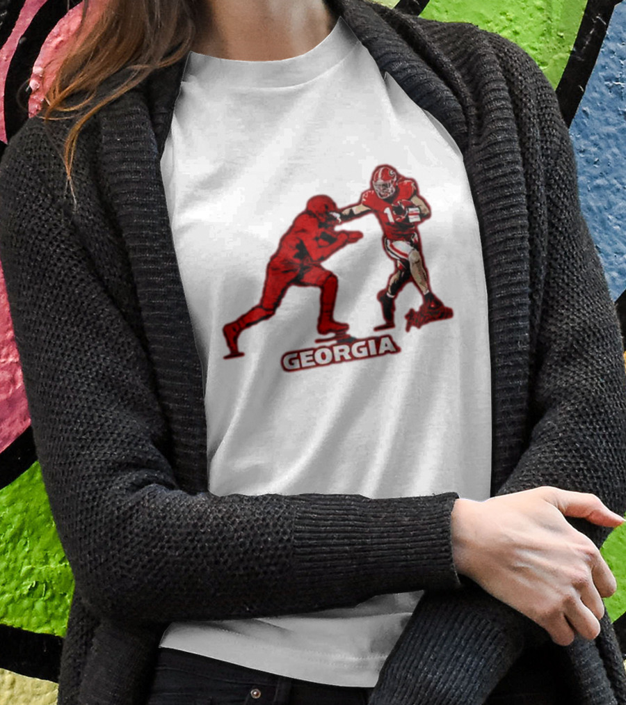 Georgia Football Superstar Brock Bowers Action Pose T-Shirt