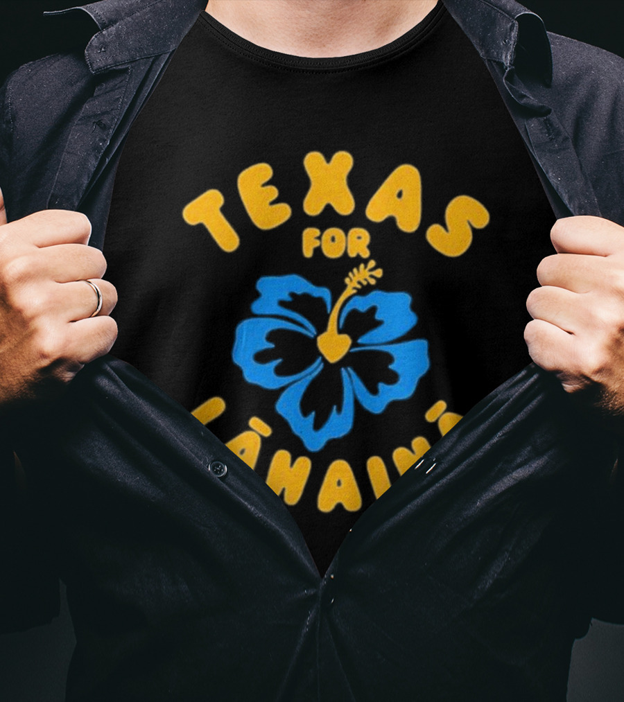 Texas For Lahaina Hibiscus Flower Support T-Shirt