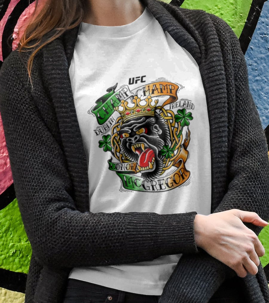 UFC Conor McGregor Champ Champ Dublin Ireland Screaming Gorilla T-Shirt
