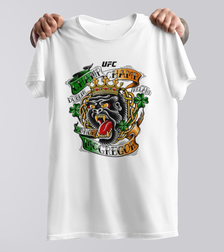 UFC Conor McGregor Champ Champ Dublin Ireland Screaming Gorilla T-Shirt