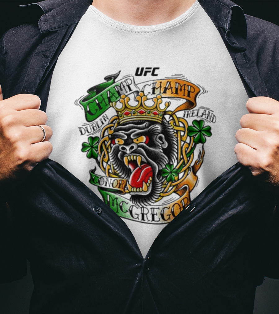 UFC Conor McGregor Champ Champ Dublin Ireland Screaming Gorilla T-Shirt
