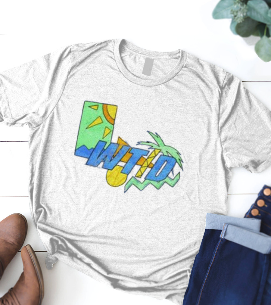 WTID 90s Retro Tropical Sun Palm T-Shirt