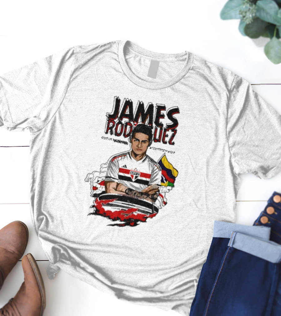 James Rodriguez Sao Paulo Football Colombia Flag T-Shirt