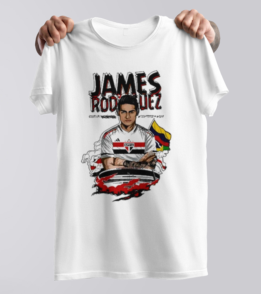 James Rodriguez Sao Paulo Football Colombia Flag T-Shirt