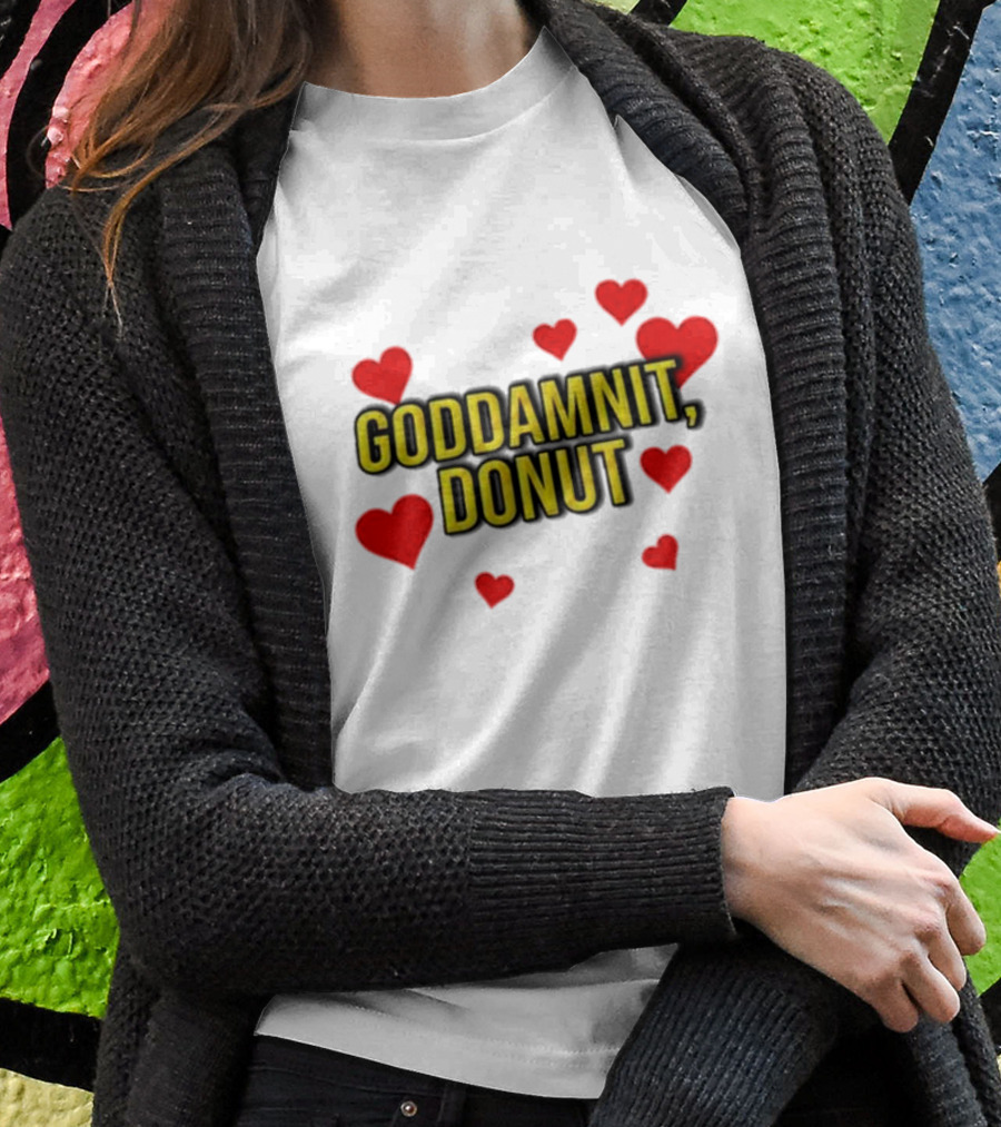 Dungeoncrawlercarl Goddamnit Donut Red Hearts T-Shirt