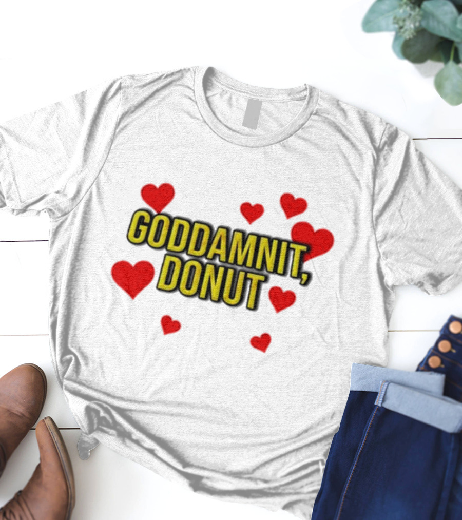 Dungeoncrawlercarl Goddamnit Donut Red Hearts T-Shirt