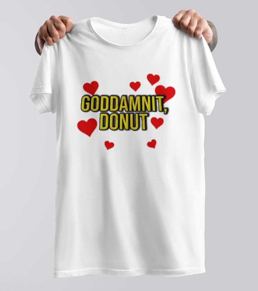 Dungeoncrawlercarl Goddamnit Donut Red Hearts T-Shirt