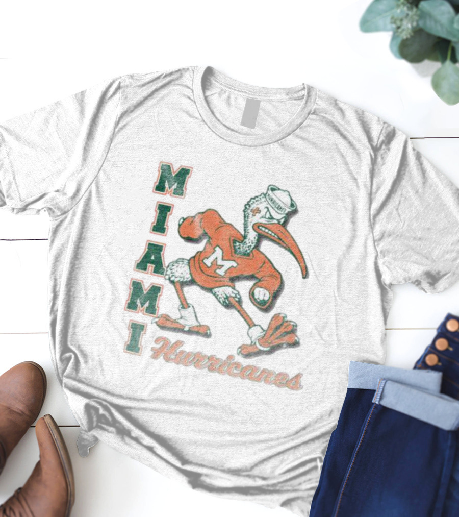 Miami Hurricanes Vintage Ibis Mascot Phase Out '47 Franklin T-Shirt