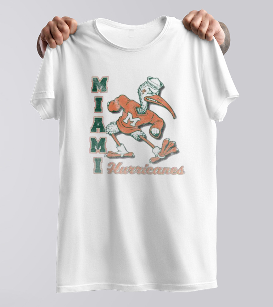 Miami Hurricanes Vintage Ibis Mascot Phase Out '47 Franklin T-Shirt