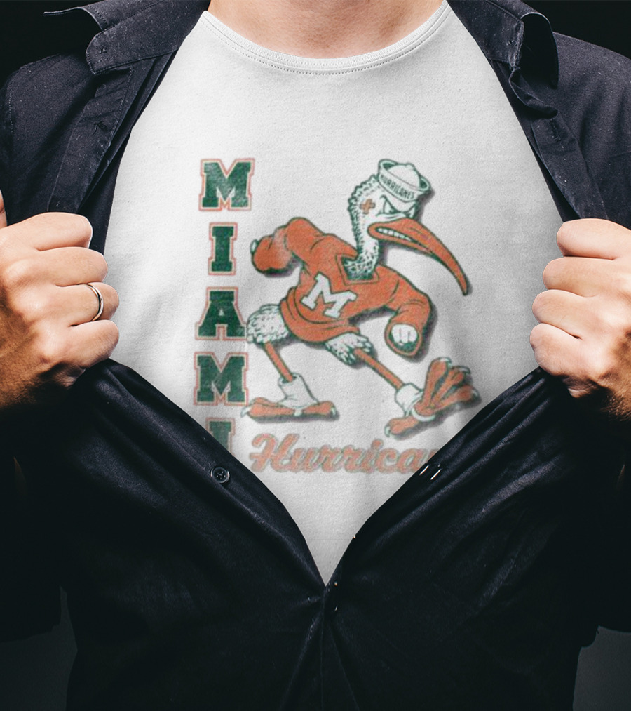 Miami Hurricanes Vintage Ibis Mascot Phase Out '47 Franklin T-Shirt