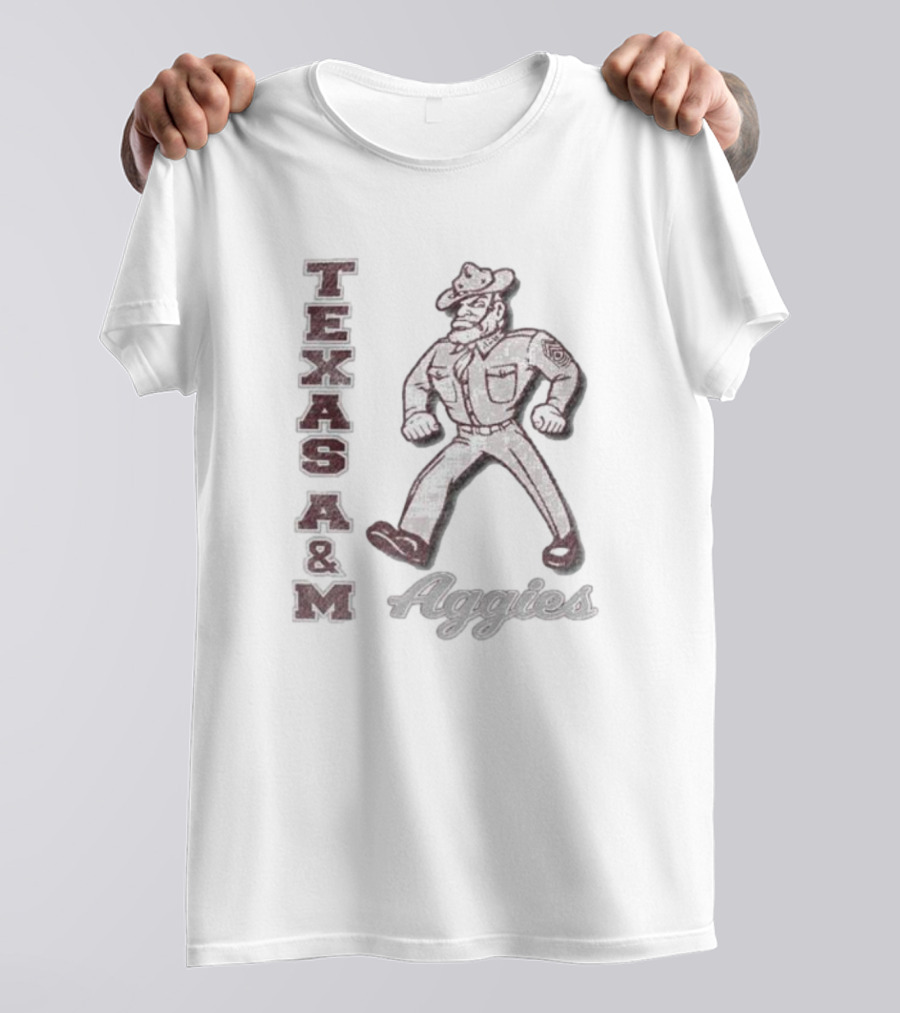 Texas A&M Aggies Vintage Phase Out ’47 Franklin Logo With Aggie Mascot T-Shirt